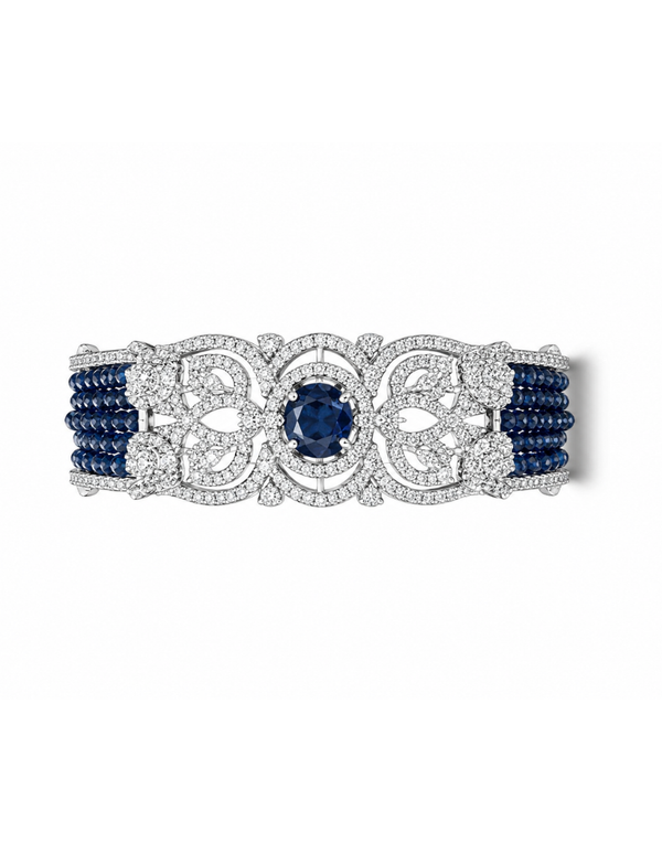 Midnight Sapphire Luxe Statement Bracelet