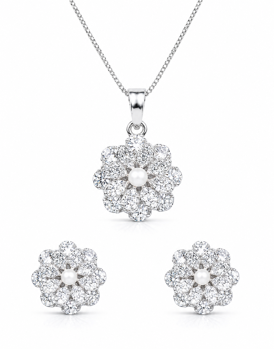 Blossom Beauty Flower Pendant Set