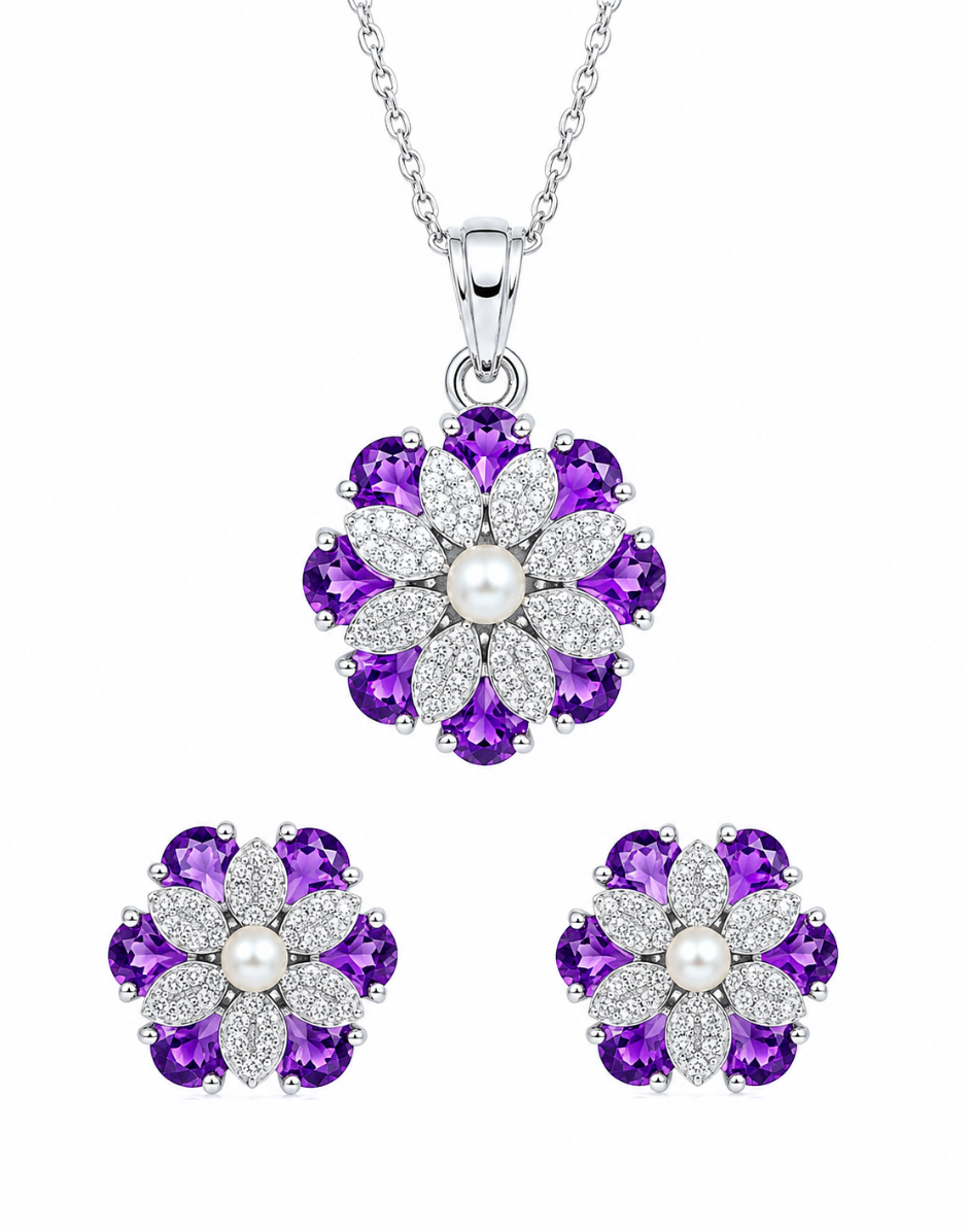 Blossom Beauty Flower Pendant Set
