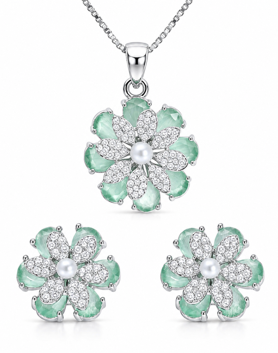Blossom Beauty Flower Pendant Set