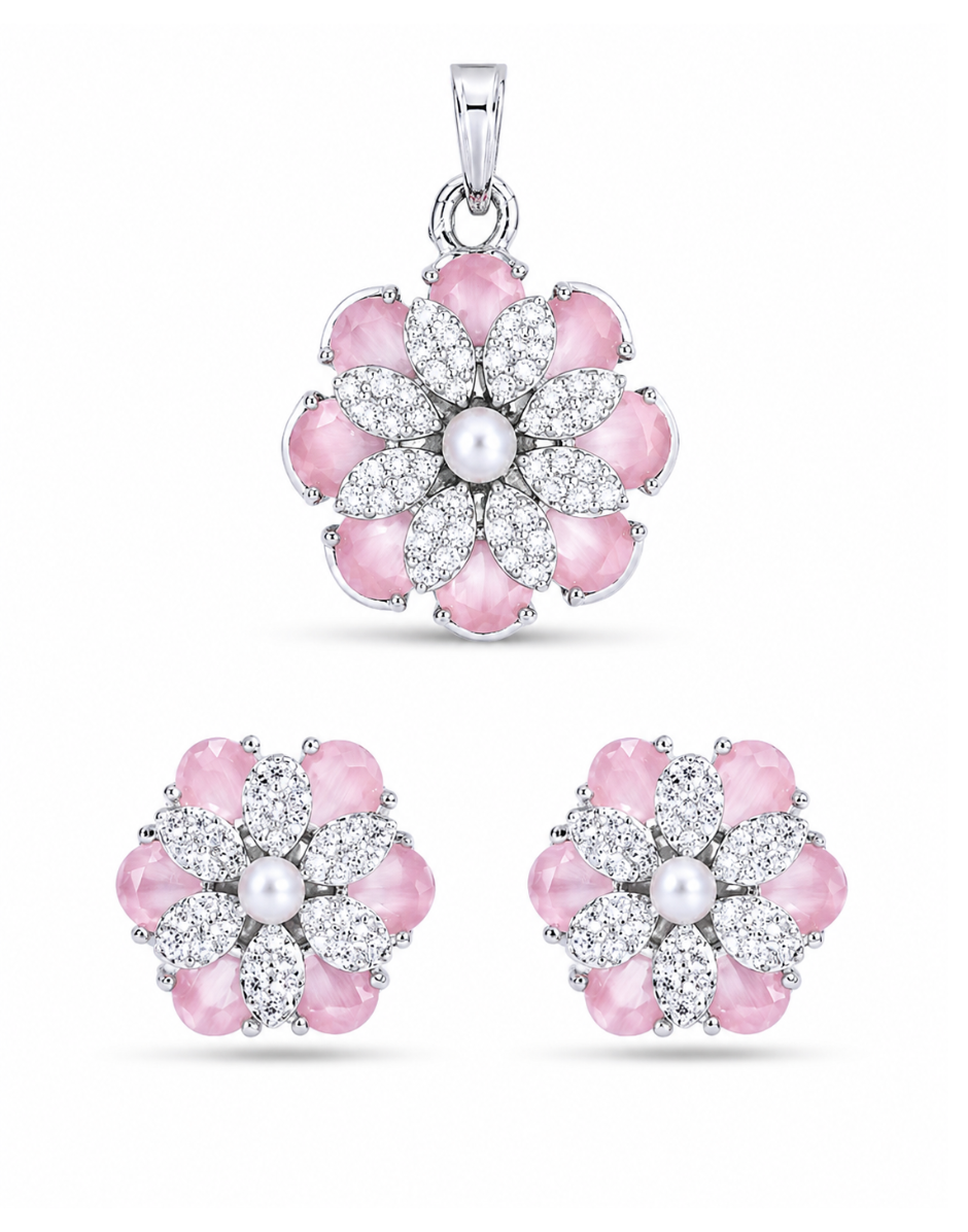 Blossom Beauty Flower Pendant Set