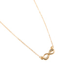 Infinity Pendant Necklace with Zircon Accents (18kt Gold Plated)