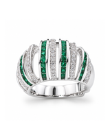 Opulent Layers Emerald Ring