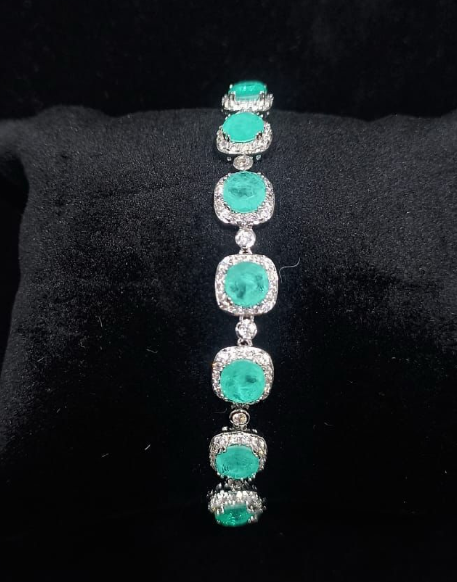 Imperial Russian Green Halo Bracelet