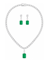 Aura Drop Tennis Statement Necklace Set