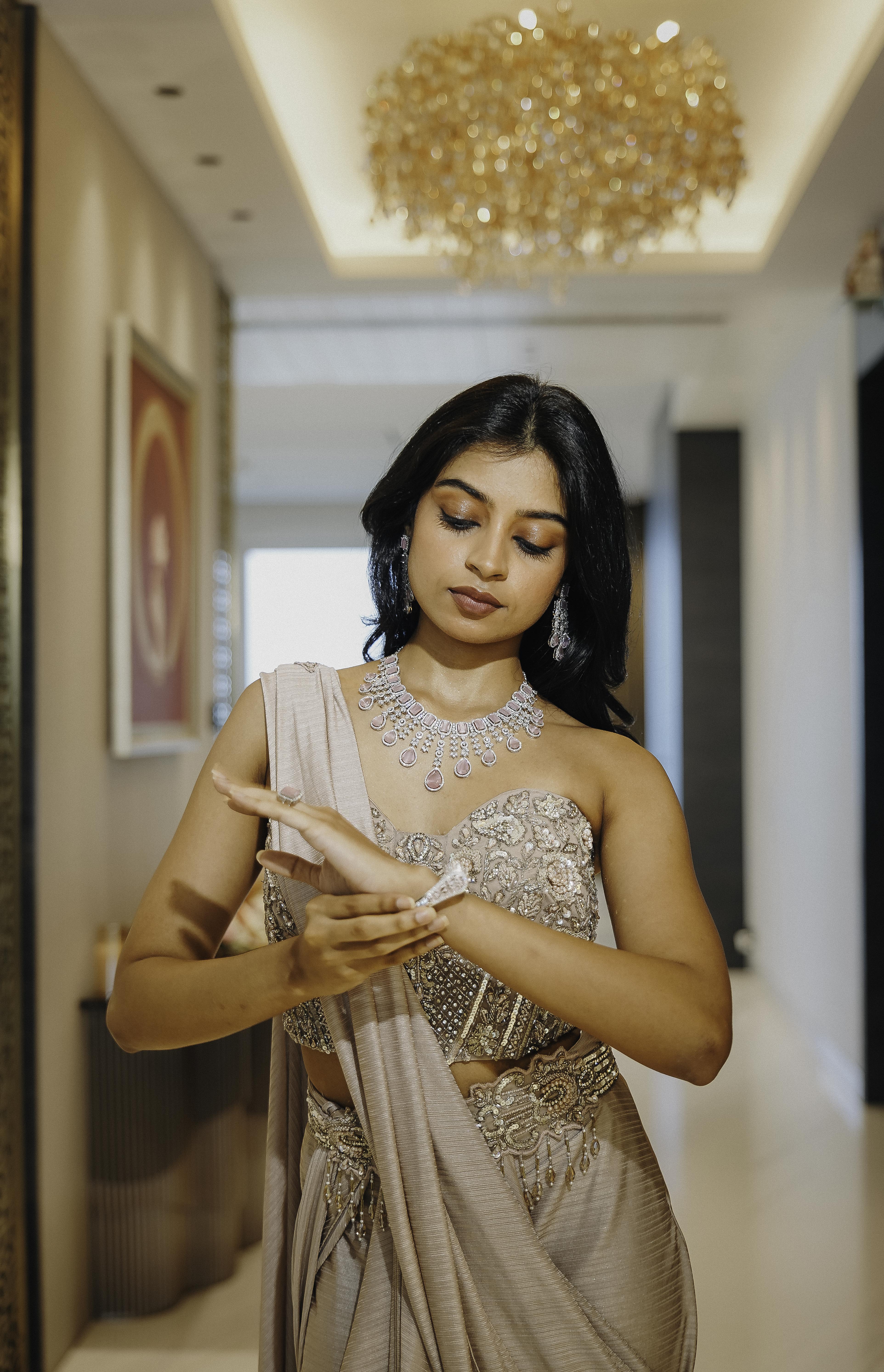 Roselle Drop Necklace & Earrings Set - Anoree