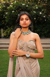 Zahra Verde Necklace & Earrings Set - Anoree