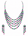 Regal Trinity Gem Layered Necklace Set