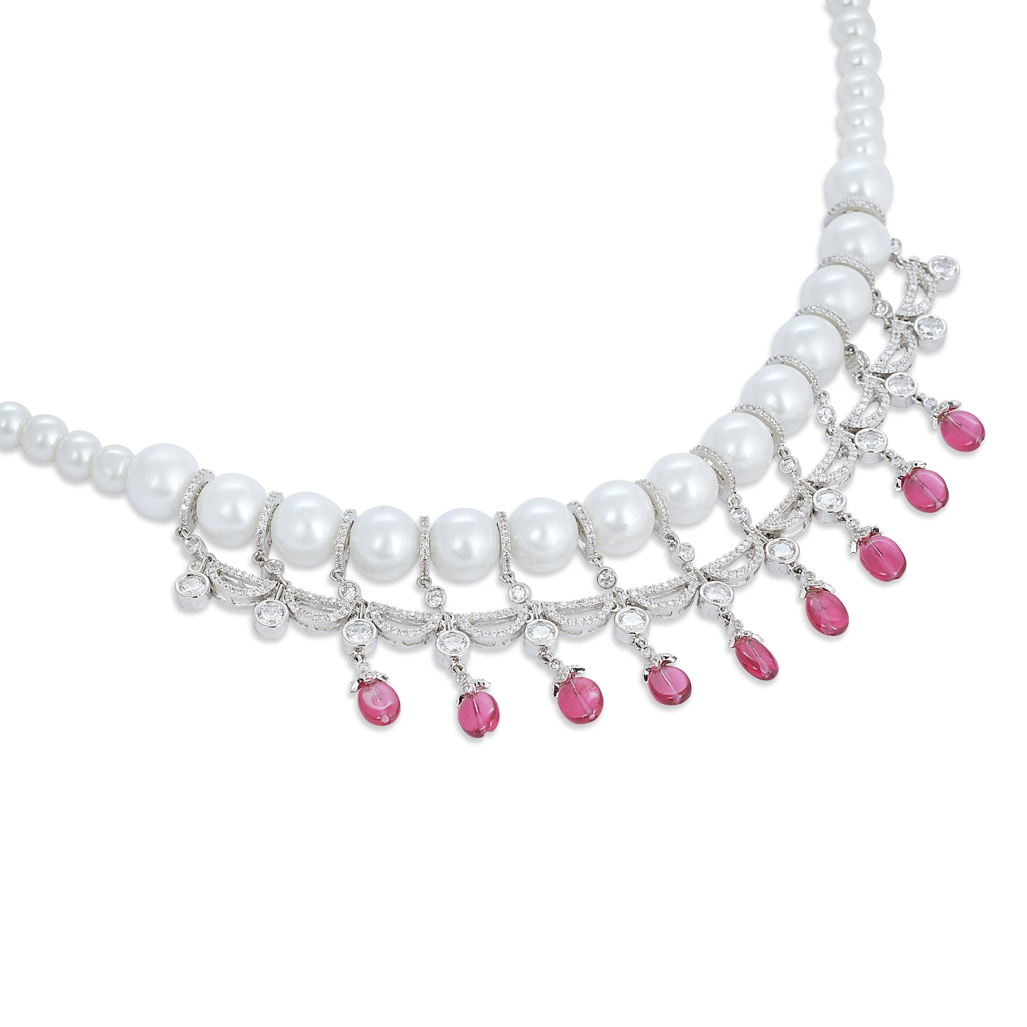 Rouge Riwaaz Necklace & Earrings Set - Anoree