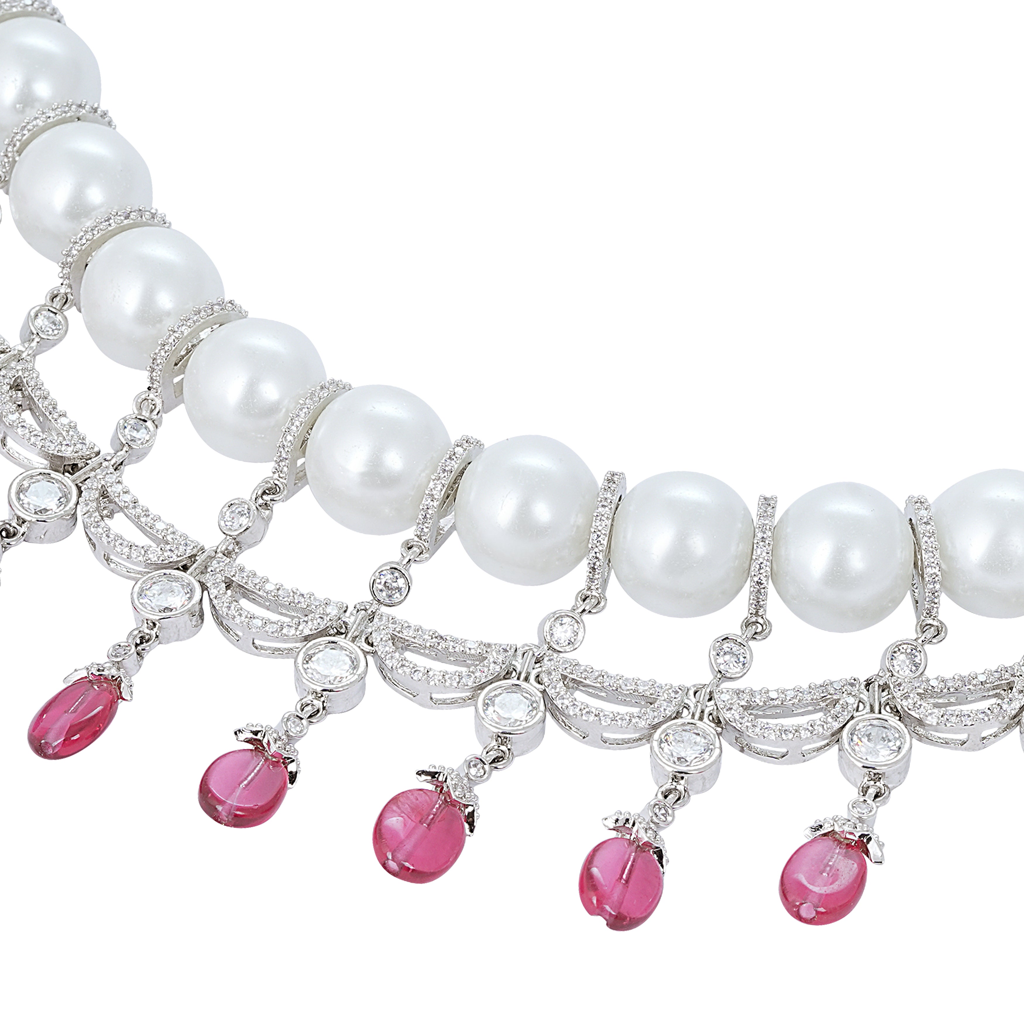 Rouge Riwaaz Necklace & Earrings Set - Anoree