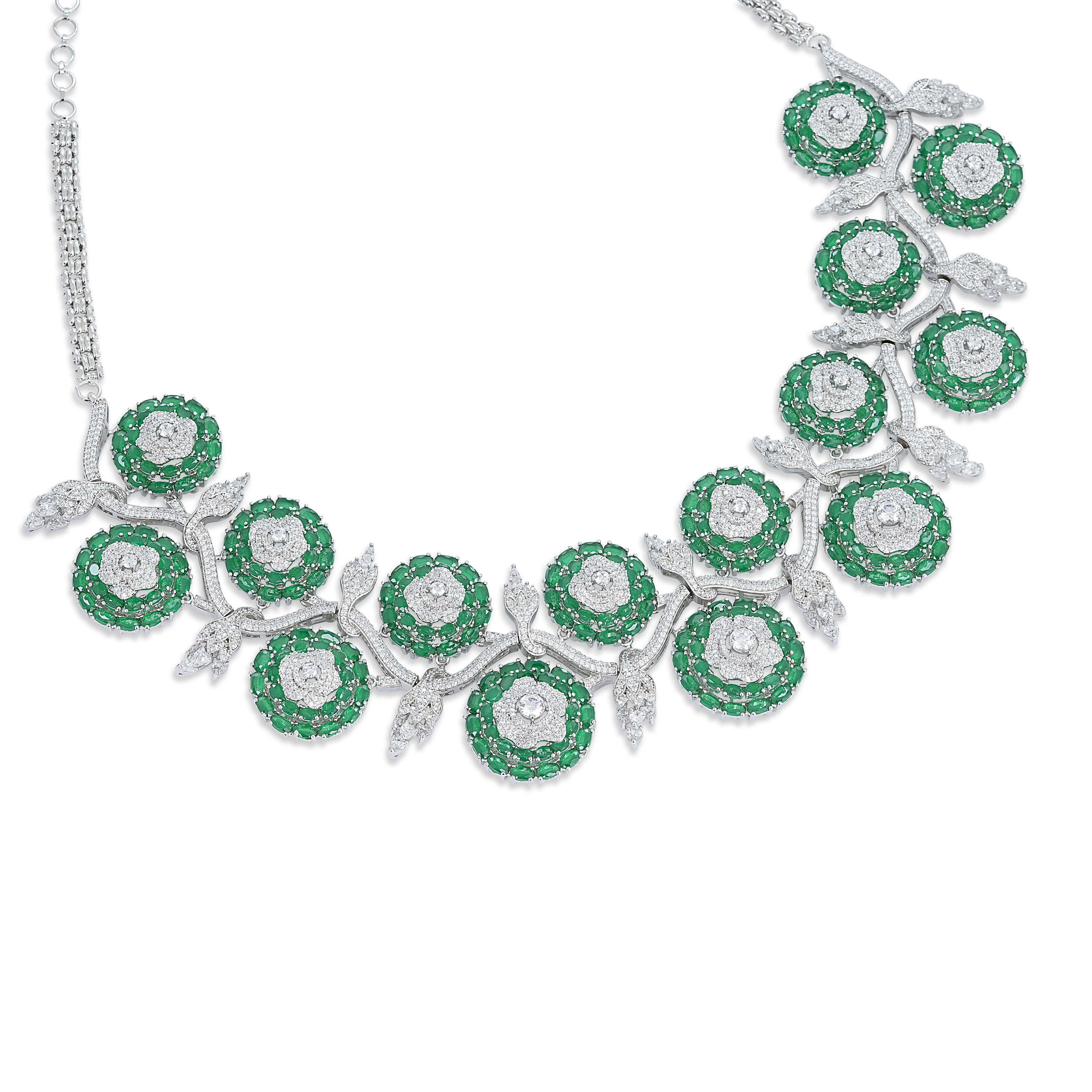 Zahra Verde Necklace & Earrings Set - Anoree