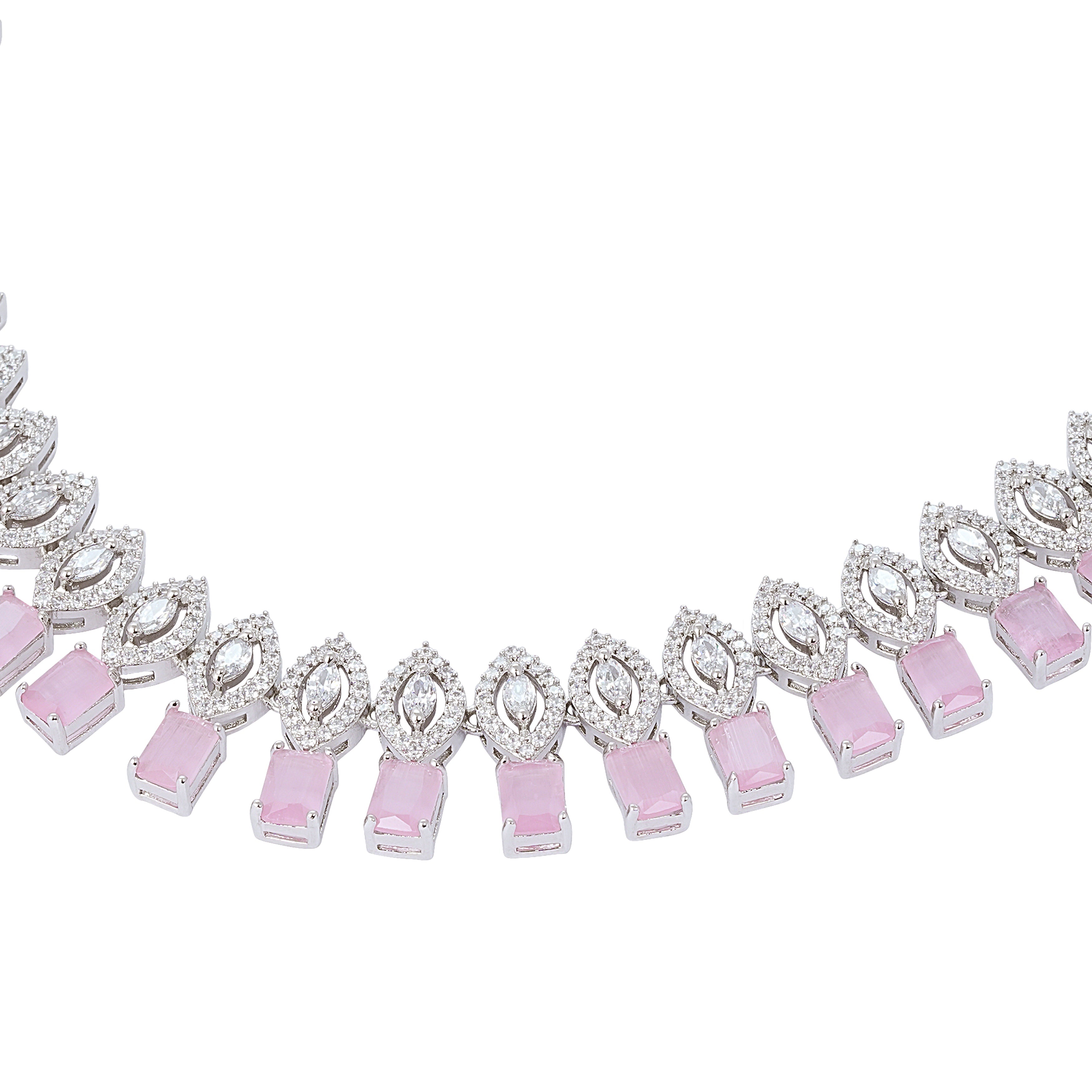 Starlit Blush Necklace & Earrings Set - Anoree