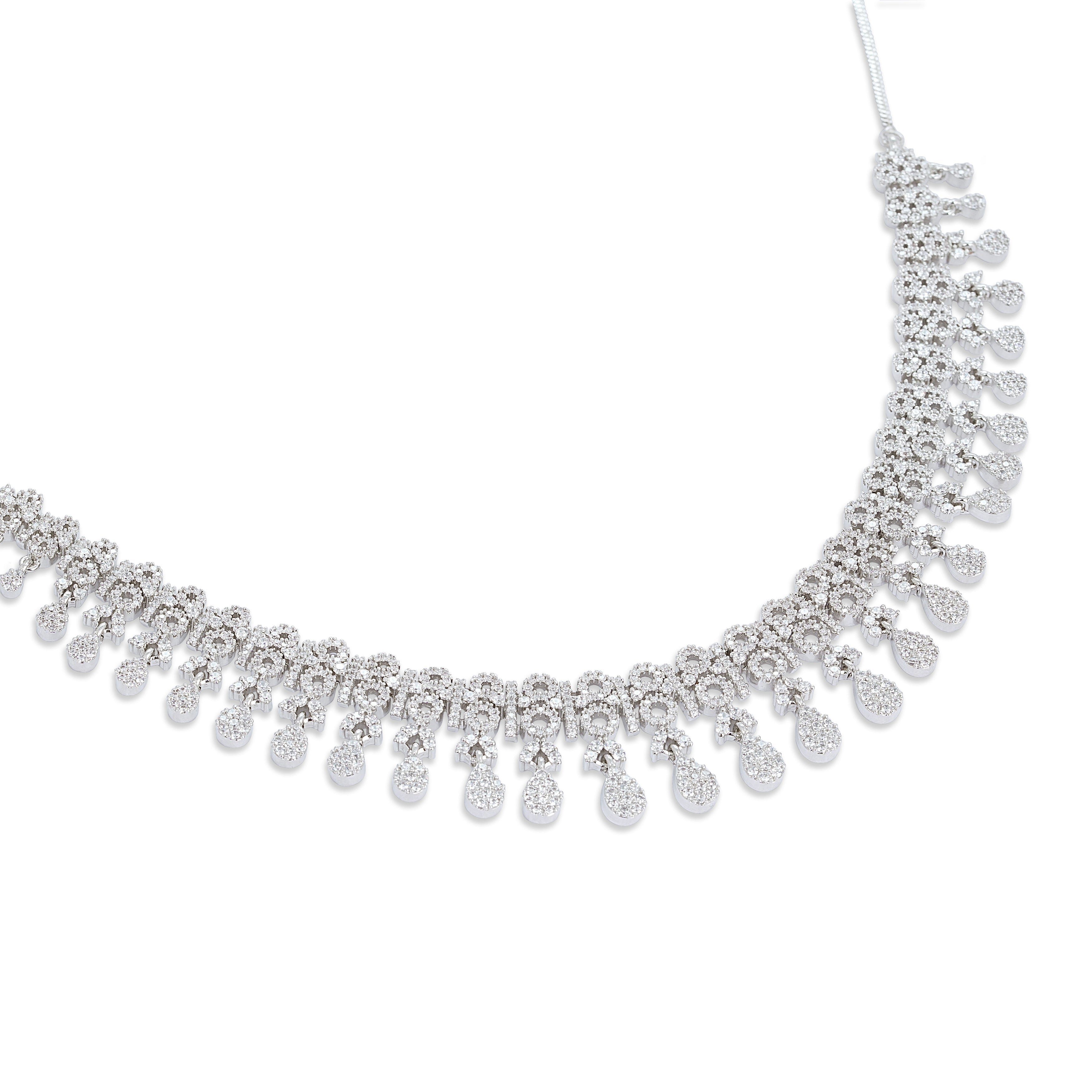 Crystal Diadem Necklace & Earrings Set - Anoree
