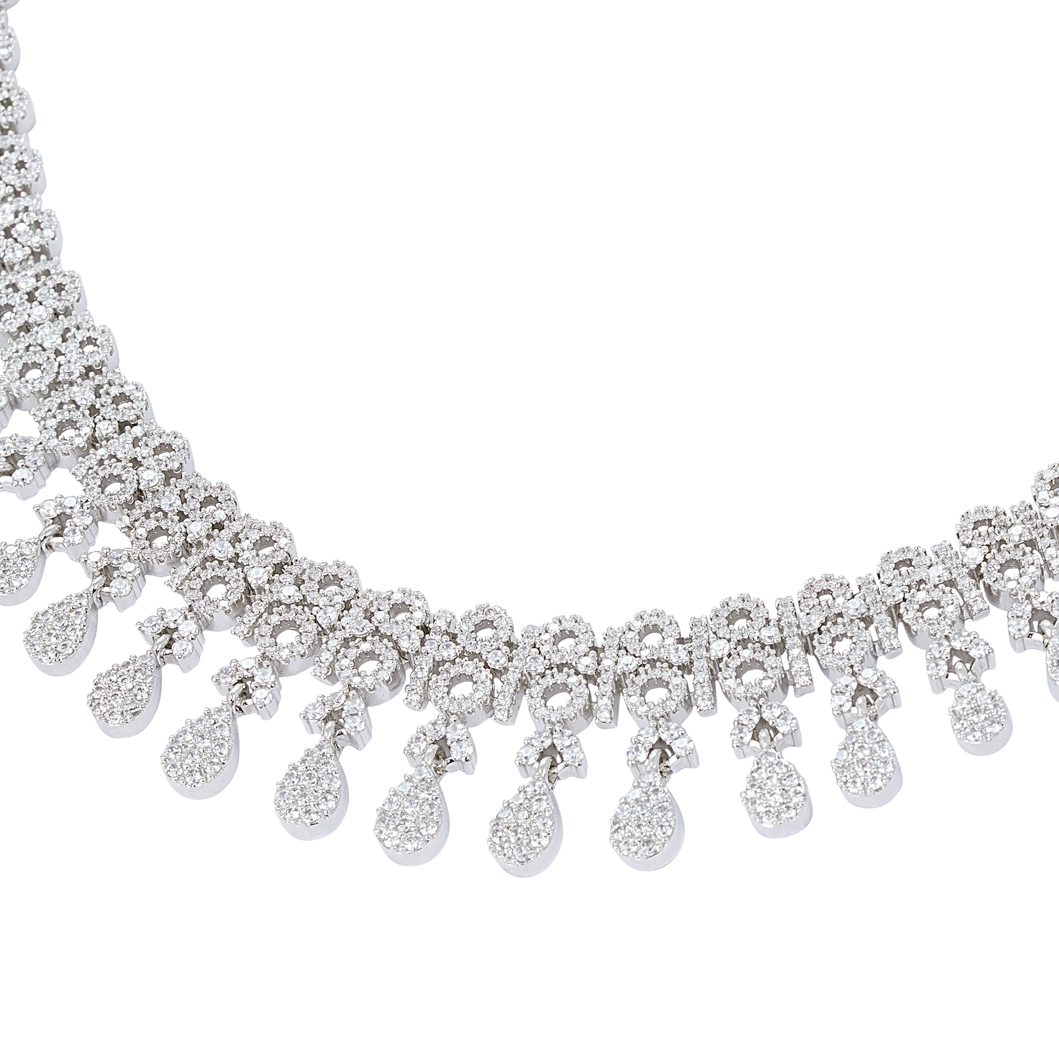 Crystal Diadem Necklace & Earrings Set - Anoree