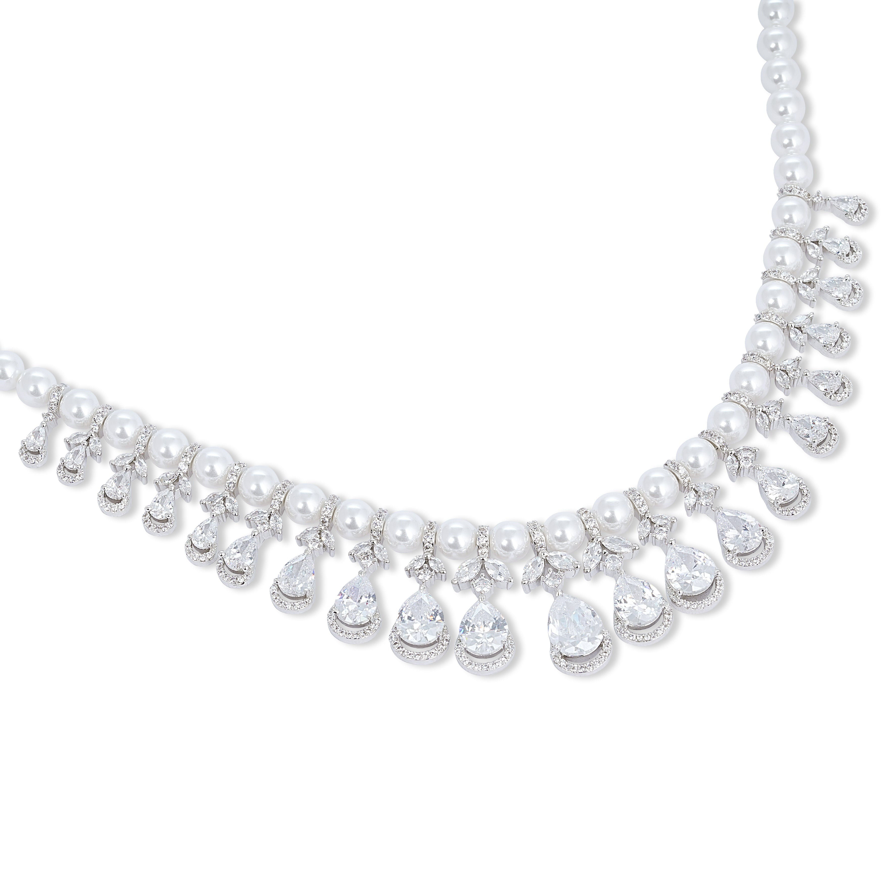 Noorika Pearl Necklace & Earrings Set - Anoree