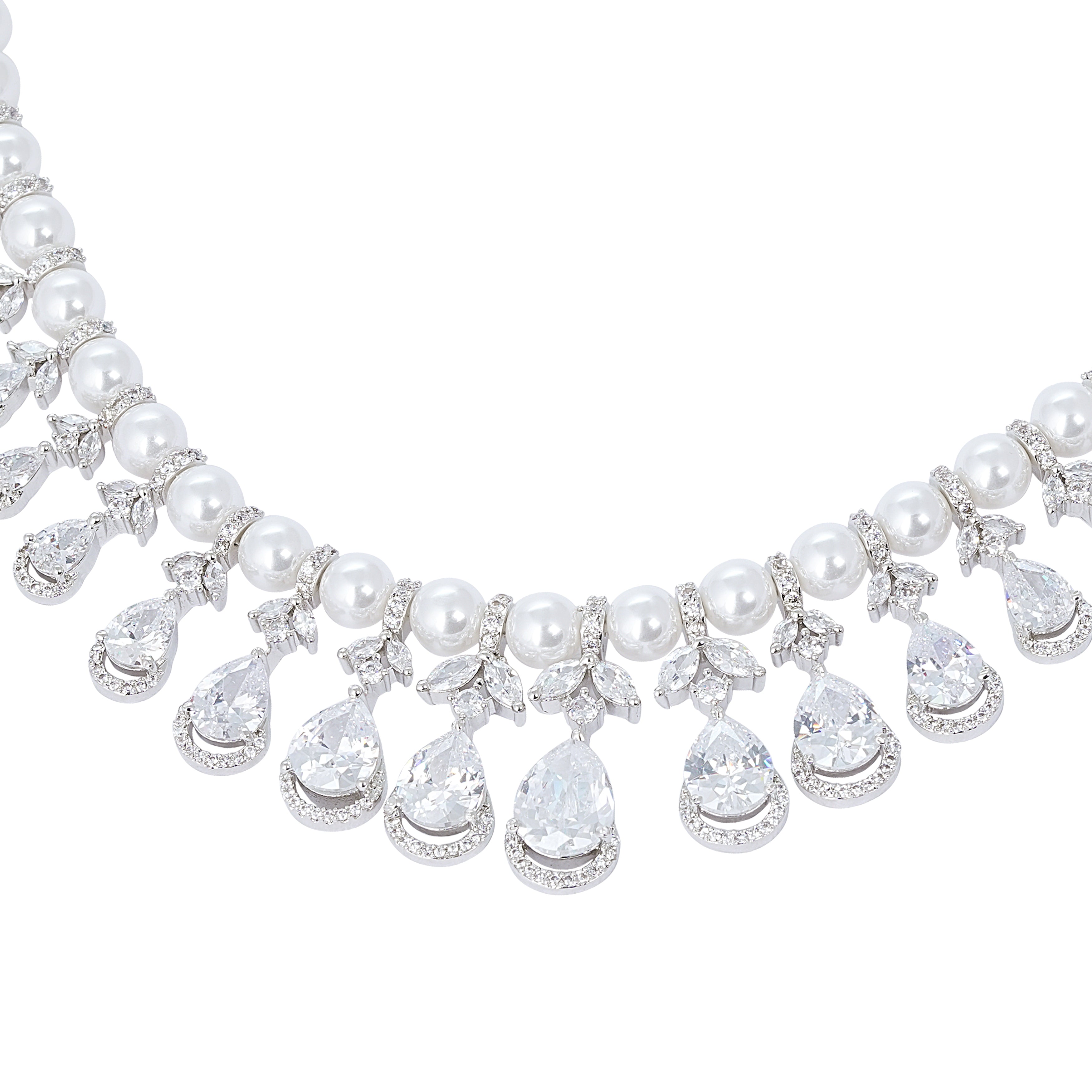 Noorika Pearl Necklace & Earrings Set - Anoree