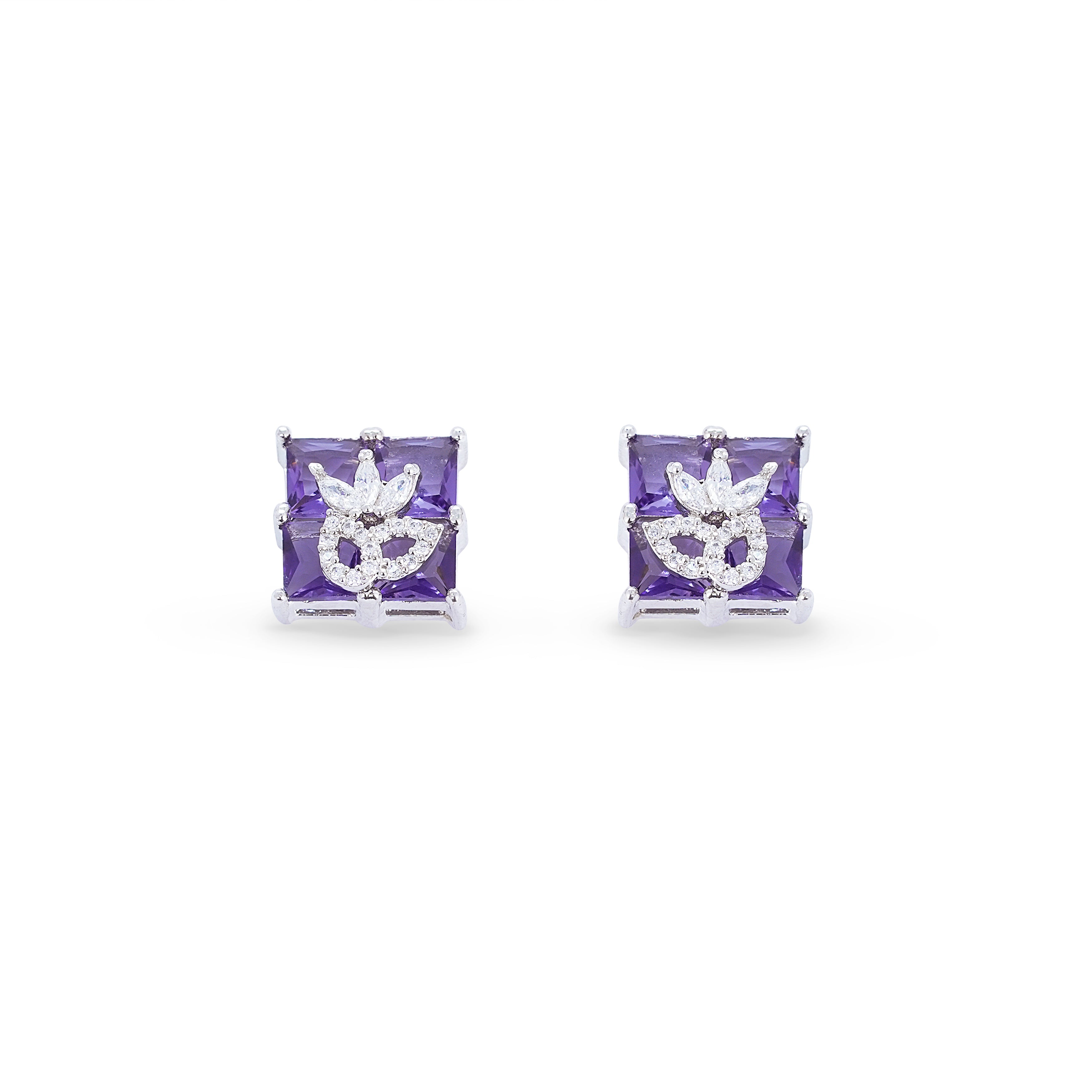 Violet Mosaic Pendant & Earrings Set - Anoree