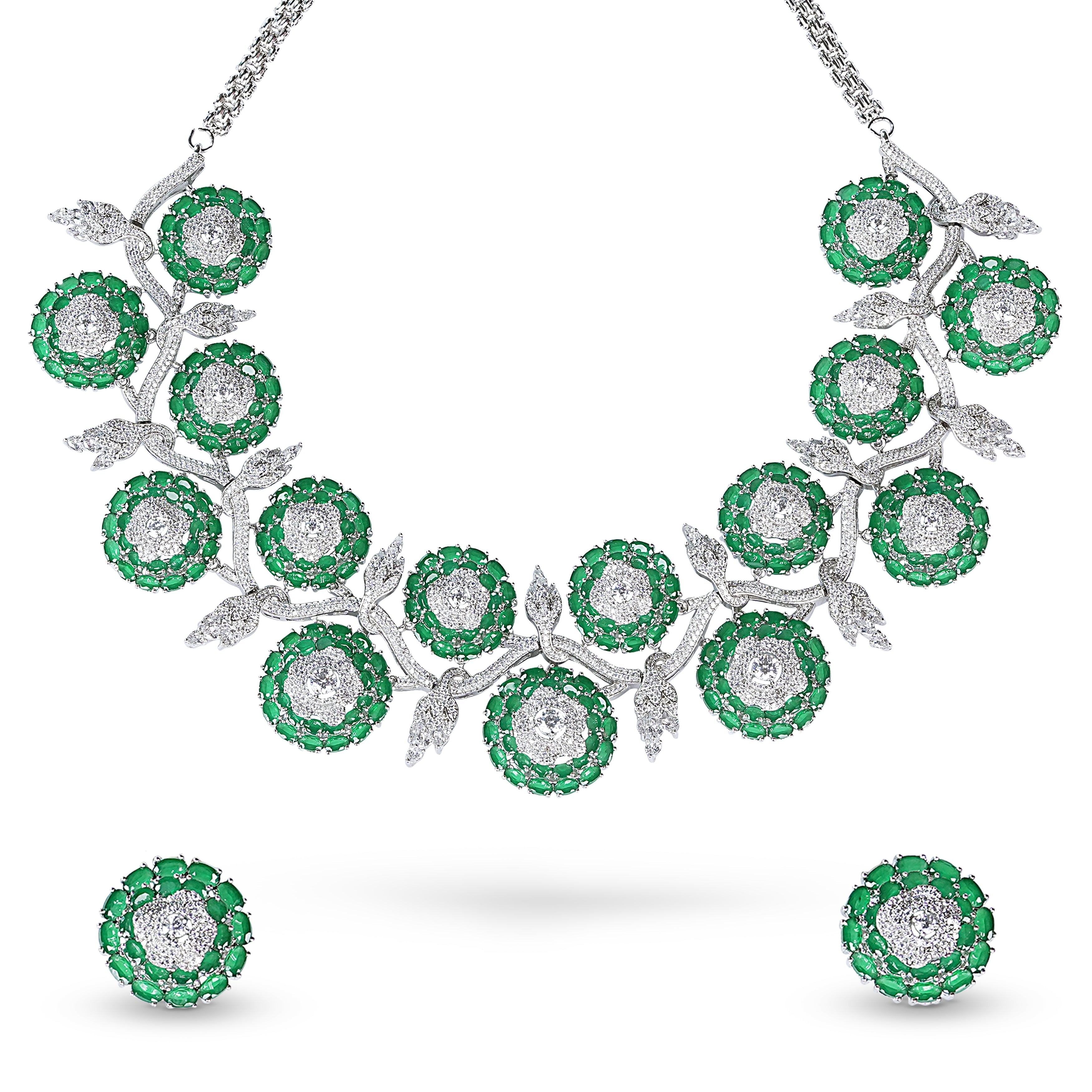 Zahra Verde Necklace & Earrings Set - Anoree