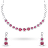 Ruby Reverie Necklace & Earrings set - Anoree