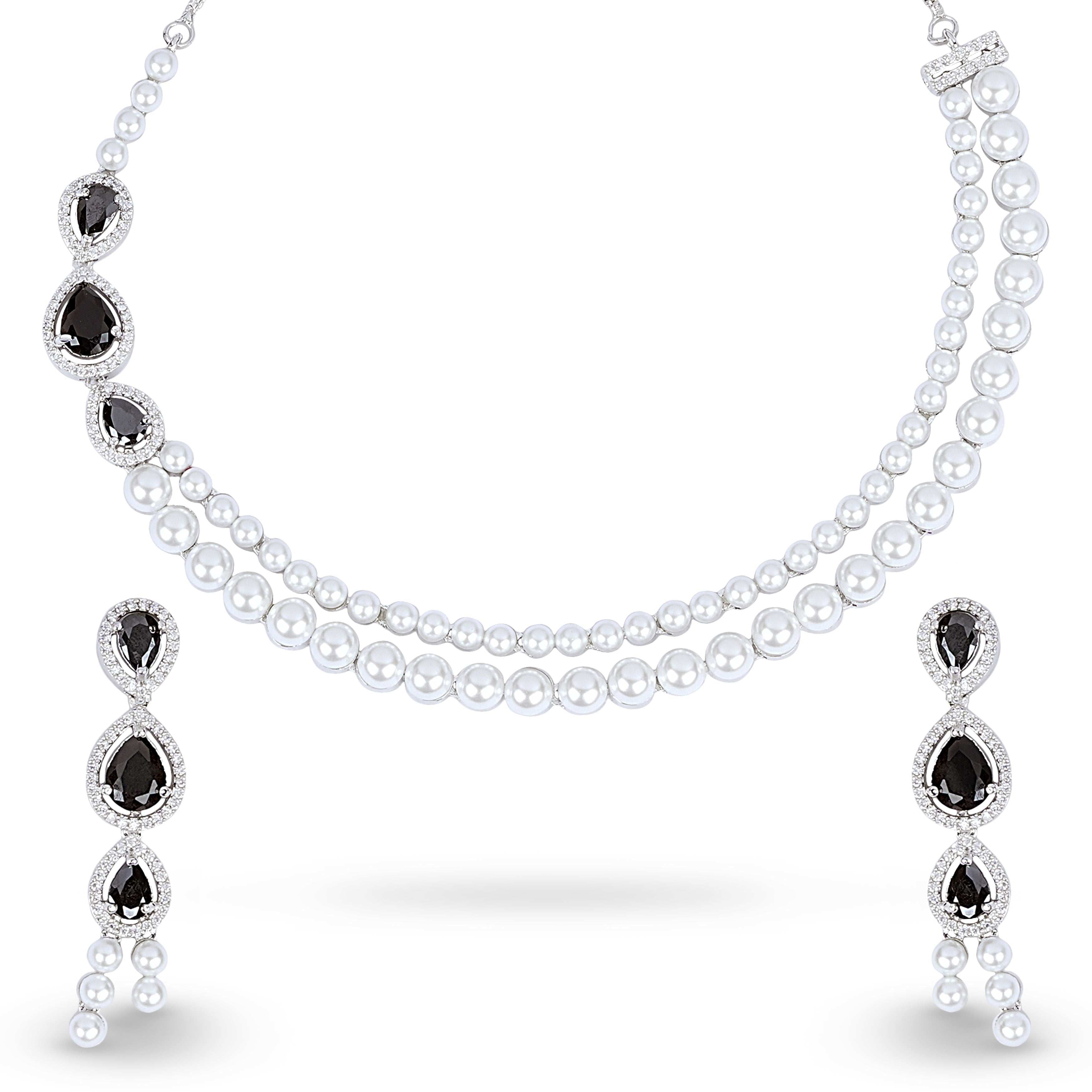 Amethyst Éclat Pearl Necklace & Earrings Set