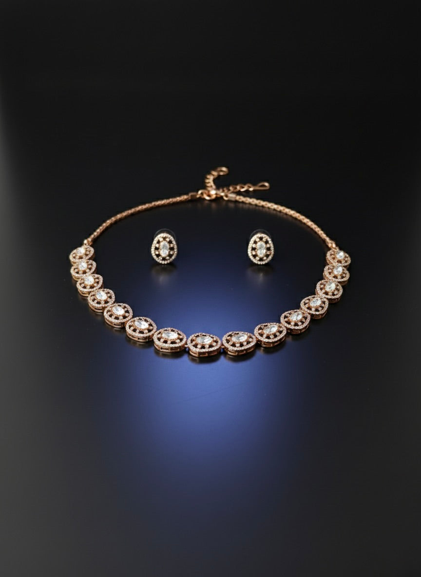 Suhana Sanjh Moissanite Necklace Set and Earrings