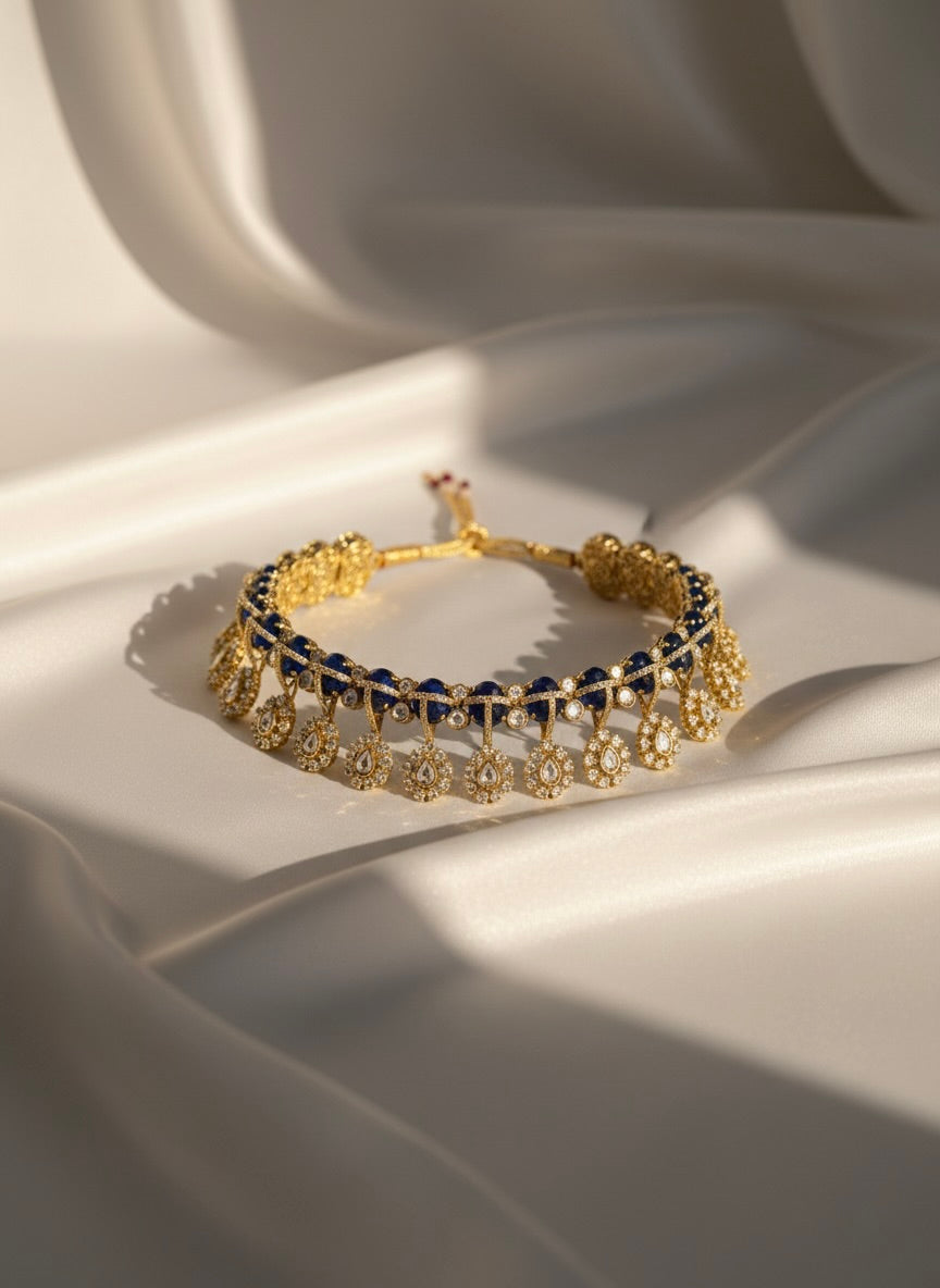 Sunehri Moissanite Necklace Set and Earrings