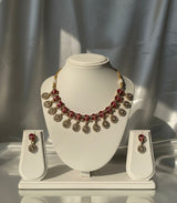 Sunehri Moissanite Necklace Set and Earrings