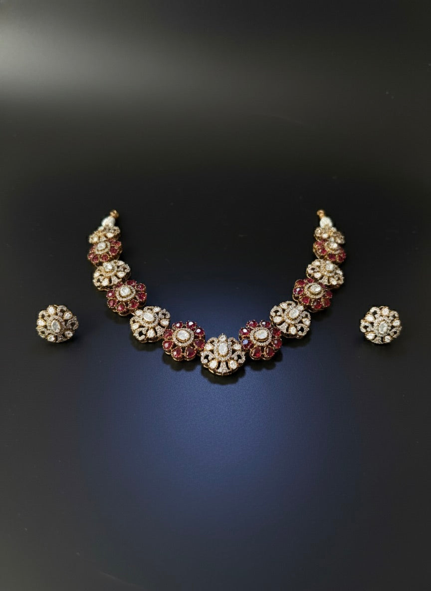 Amaltaas Royal Moissanite Necklace Set and Earrings