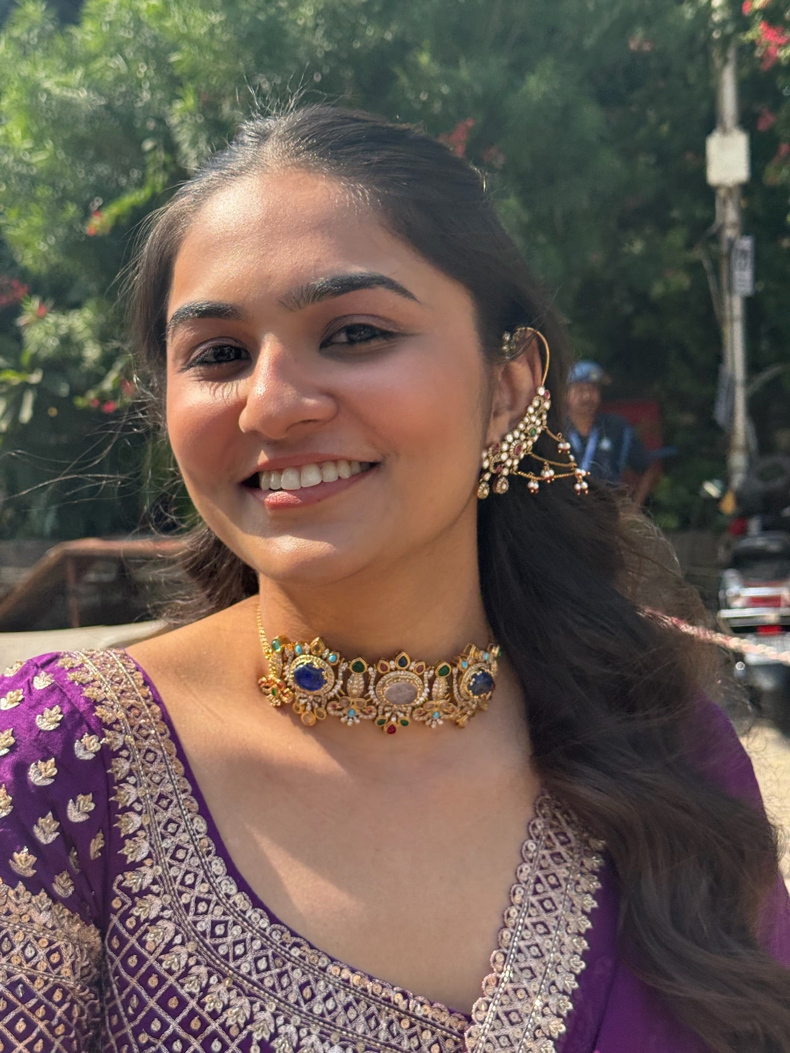 Modish Multi-Colour Choker Set and Earrings