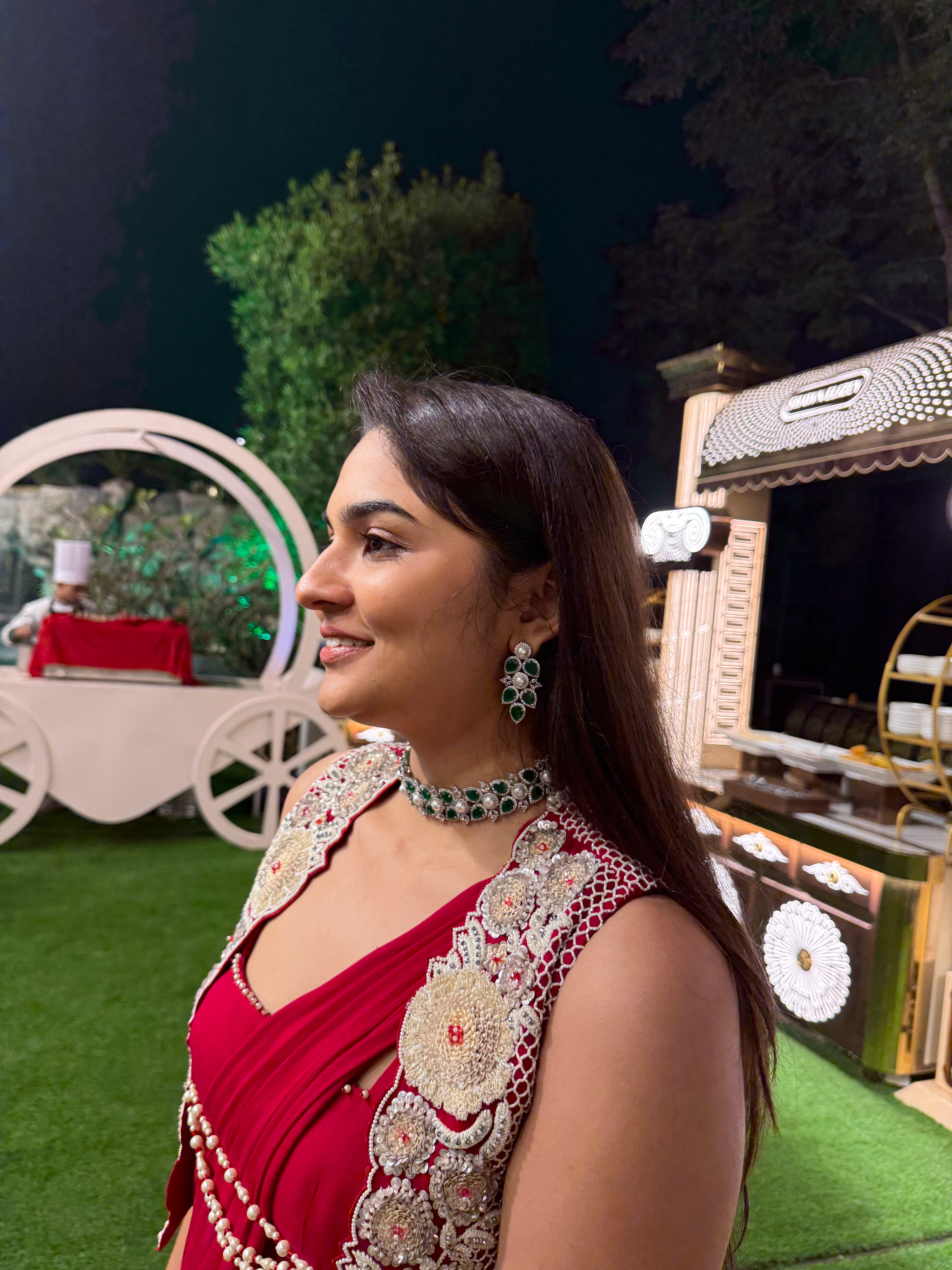 Ruby Royale PearlChoker & Earring Set