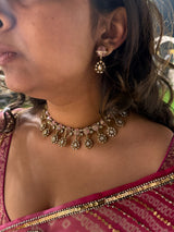 Sunehri Moissanite Necklace Set and Earrings