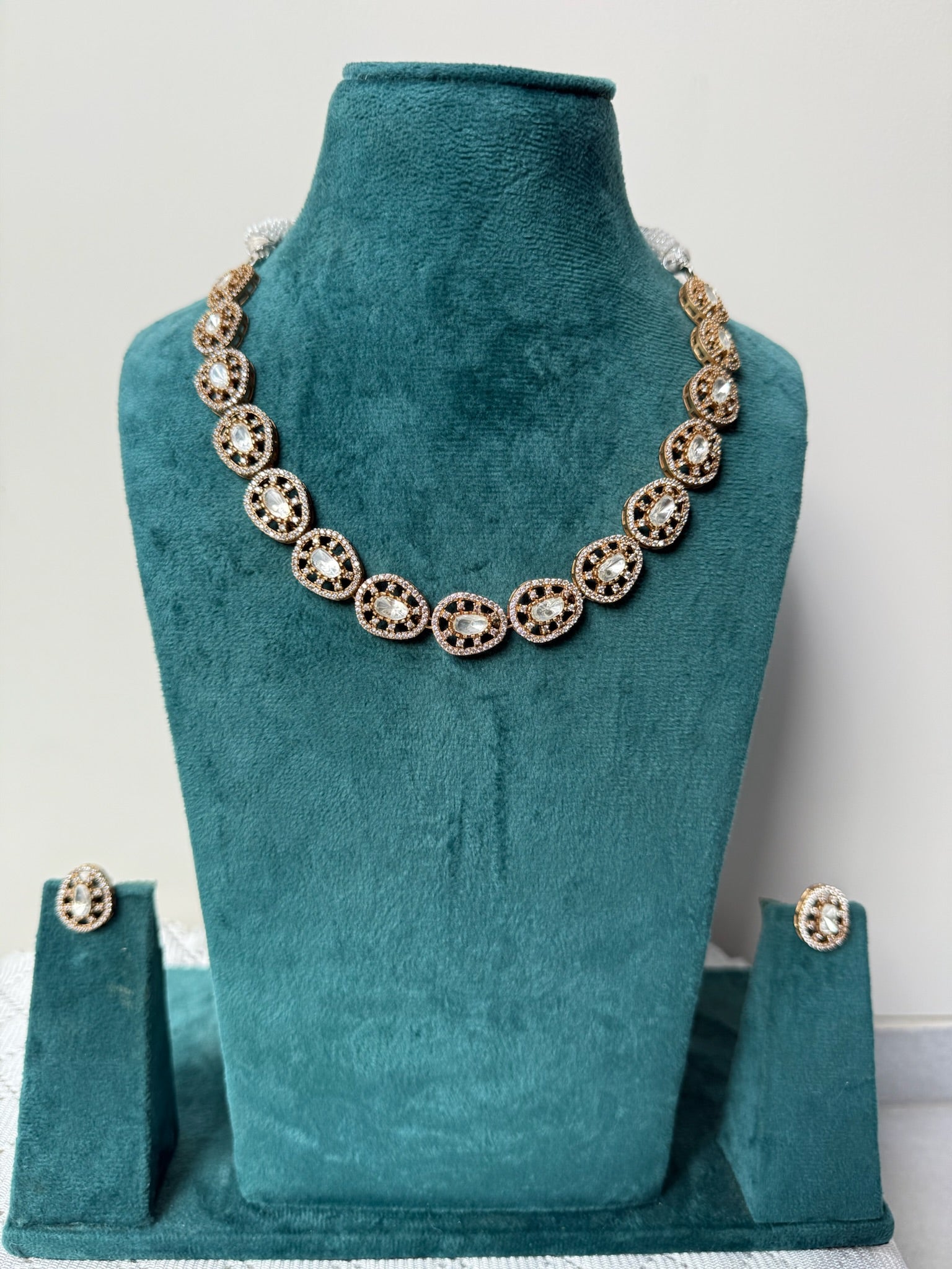 Suhana Sanjh Moissanite Necklace Set and Earrings