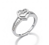 Anoree Twin Heart Sparkle Adjustable Ring