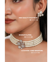 Maharani Krishna Kumari Pearl Choker & Earring Set