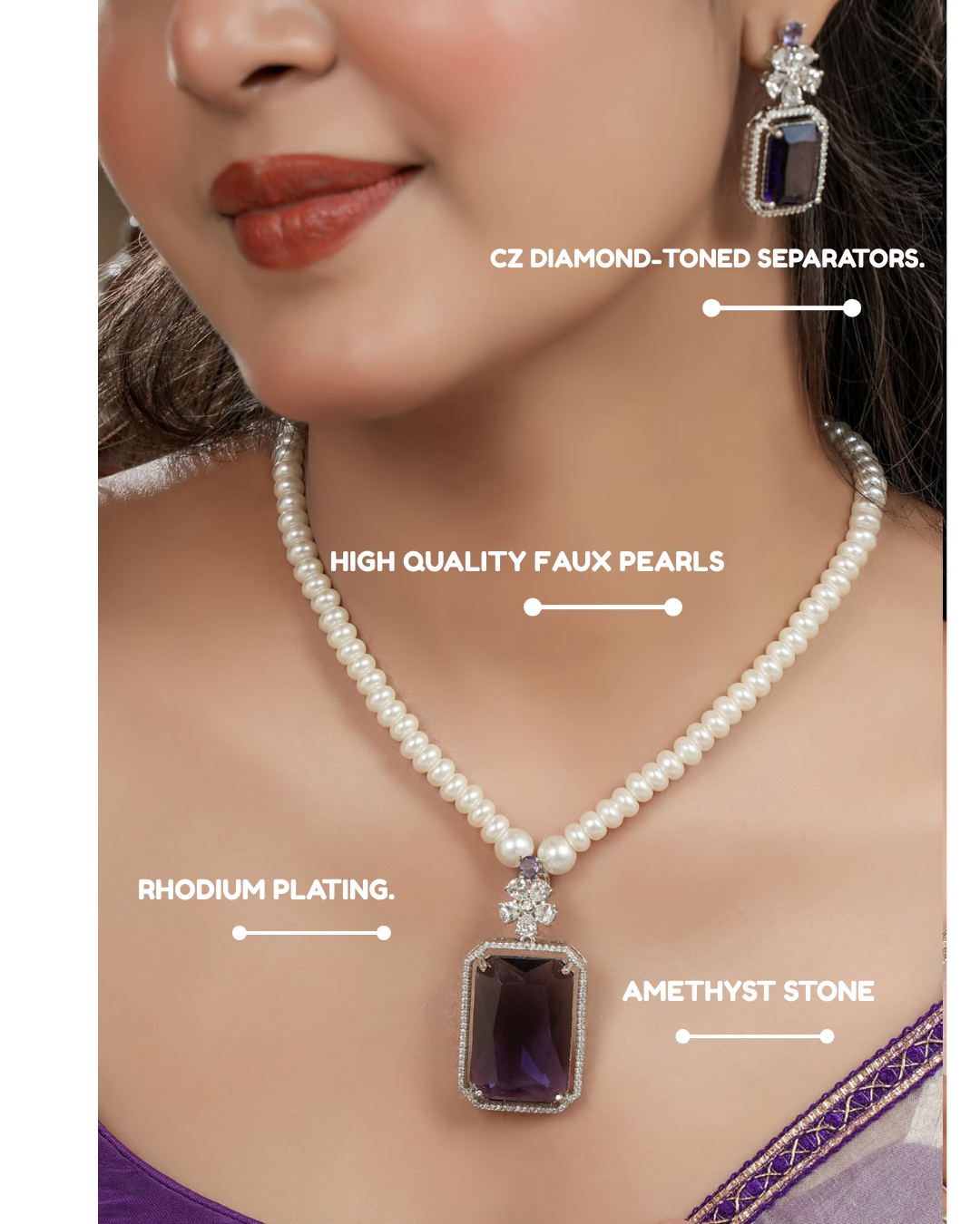 Princess Niloufer Pearl Necklace & Earring Set