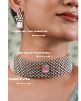 Blush Empress Pearl Choker & Earring Set