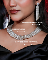 Cindrella Pearl Necklace & Earring Set