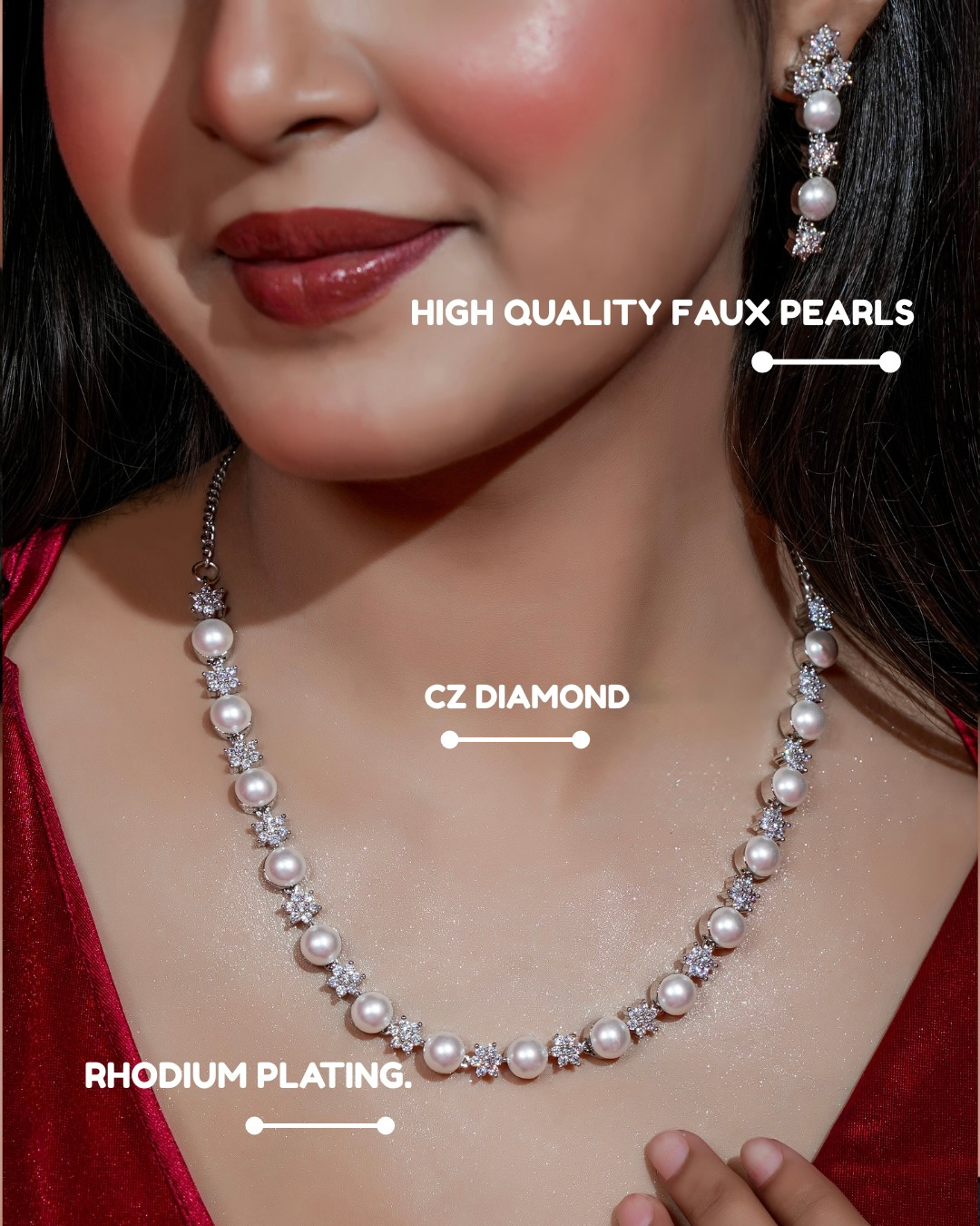 Starry Pearl Necklace & Earring Set