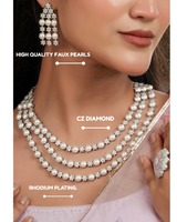 Maharani Gayatri Devi Pearl Necklace & Earring Set