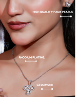 Spade Royale Pearl Pendant & Earring Set
