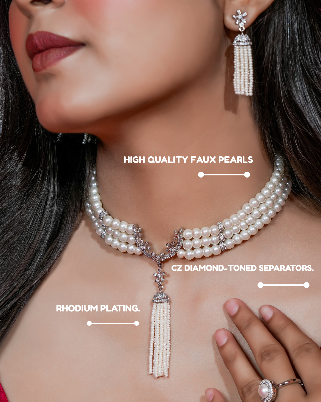 Moonlit Grace Pearl Choker & Earring Set