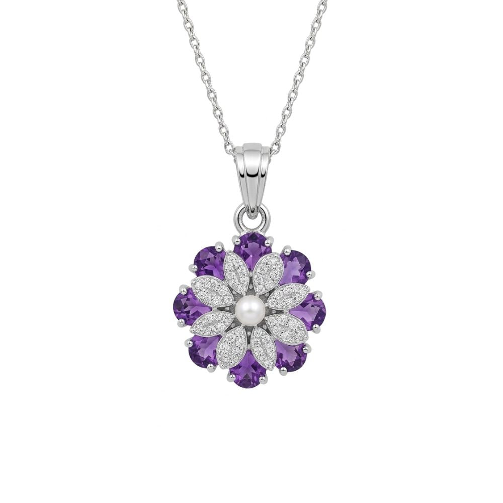 Violet Flora Charm Pendant