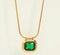 Emerald Necklace | 18K Gold Plated | Stainless Steel | Tarnish-Free | Waterproof | Demi-Fine