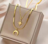 Dual Muse 18 KT Gold Plated Demi-Fine Necklace
