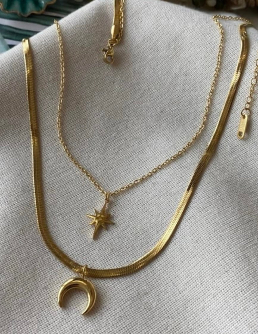 Dual Muse 18 KT Gold Plated Demi-Fine Necklace