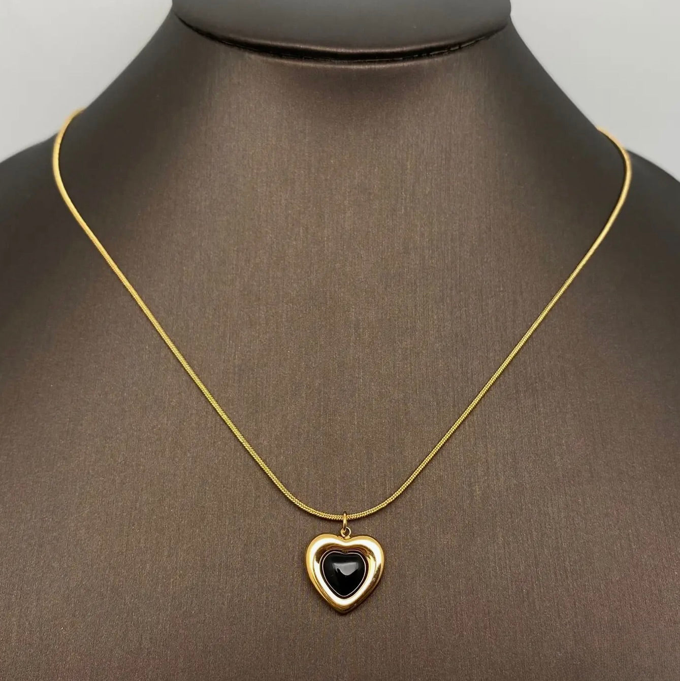 Luna Noir 18 KT Gold Plated Demi-Fine Necklace