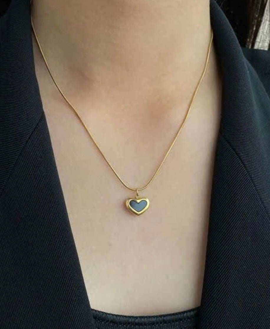 Luna Noir 18 KT Gold Plated Demi-Fine Necklace