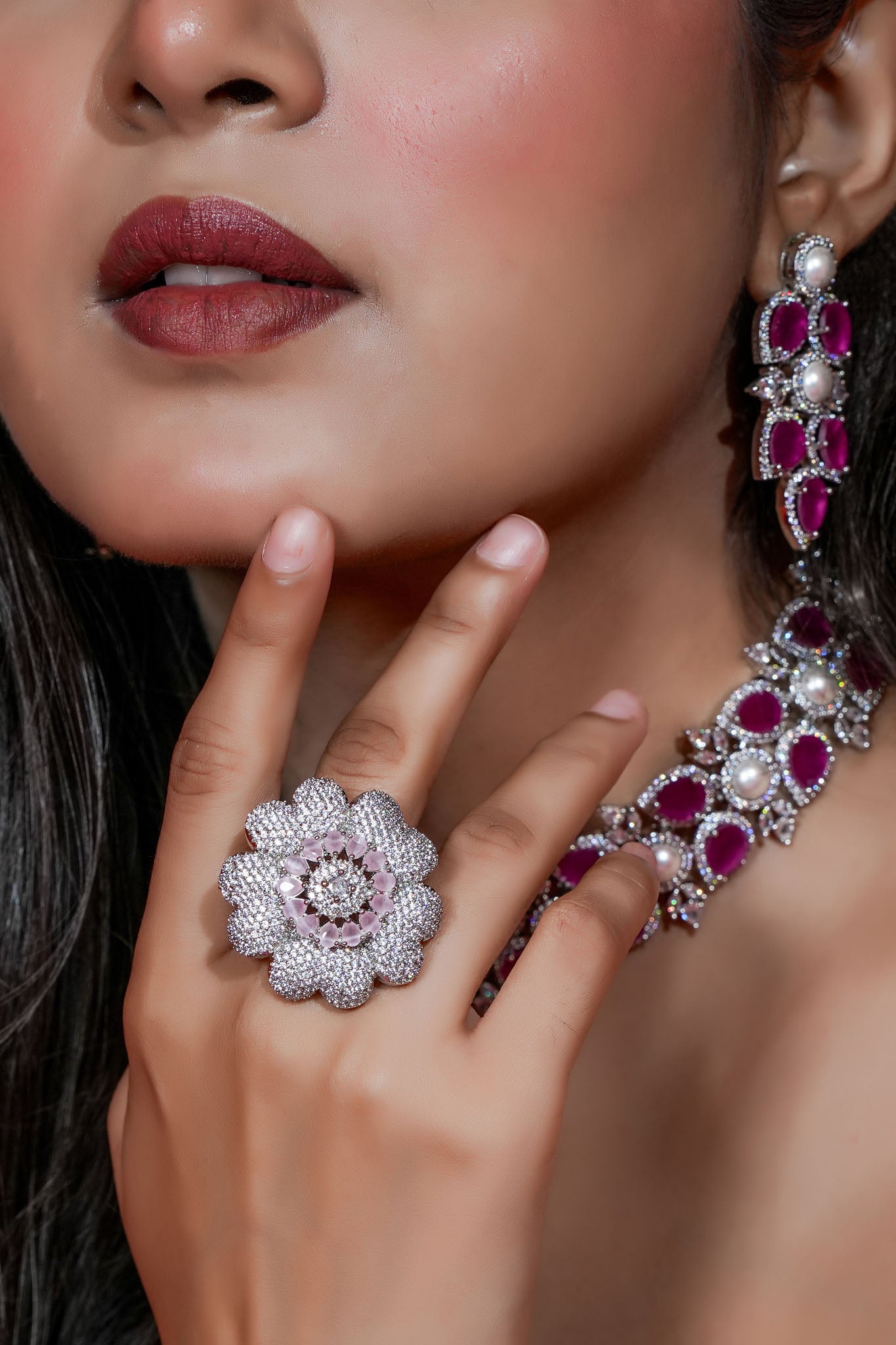 Floral Blush Cocktail Ring