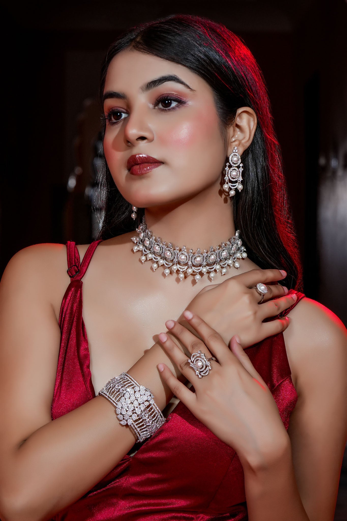 Illume Pearl Choker & Earring Set