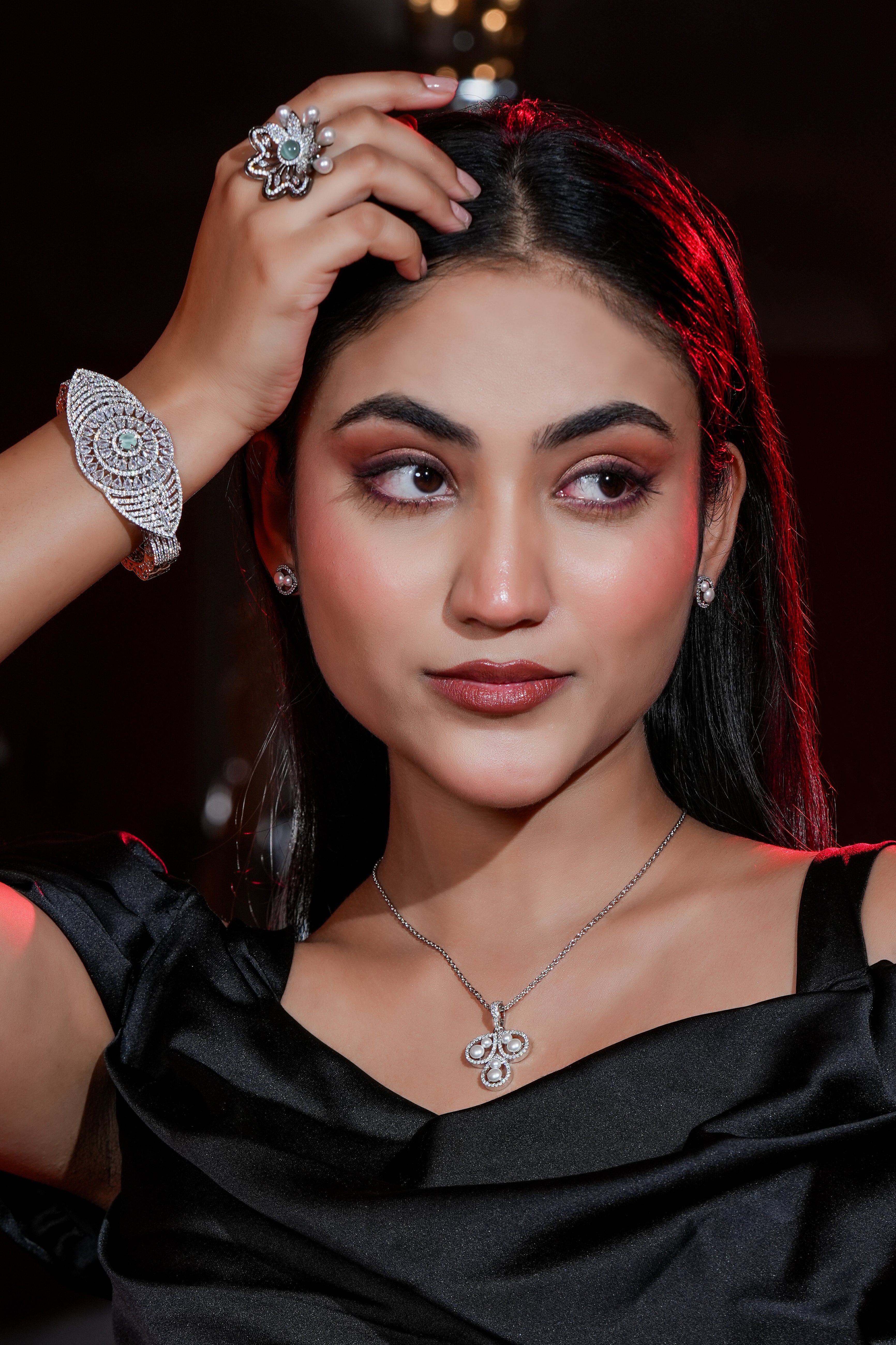 Spade Royale Pearl Pendant & Earring Set